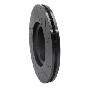 Land Rover Defender 110 Brake Rotor (1) - Front Left - R1 Concepts - Drilled & Slotted - Black - `18-`25